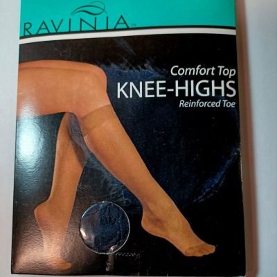 Vintage Ravinia Queen Size Jet Black Knee High Size 10-13 Plus Size NIP